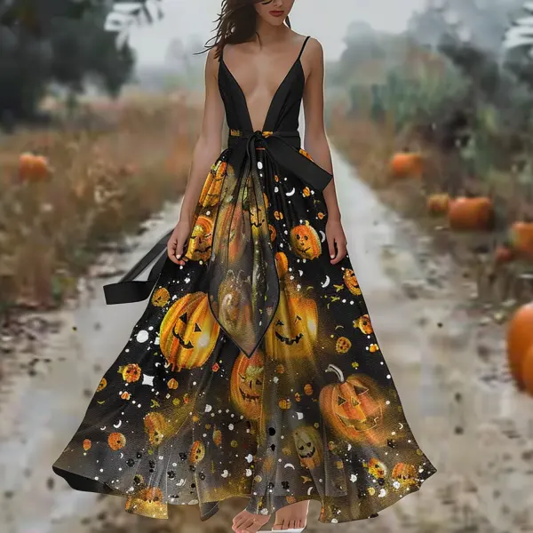 Halloween Dark Suspender Dress - Trisunshine.com 