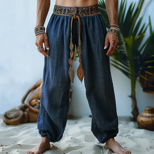 Simple Loose Men's Linen Pants Comfortable And Breathable Linen Pants - Yiyistories.com 