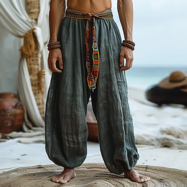 Simple Loose Men's Linen Pants Comfortable And Breathable Linen Pants - Yiyistories.com 