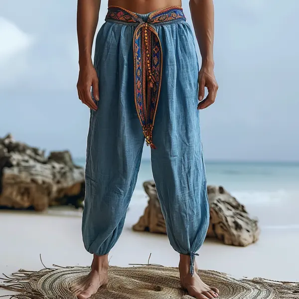 Simple Loose Men's Linen Pants Comfortable And Breathable Linen Pants - Yiyistories.com 