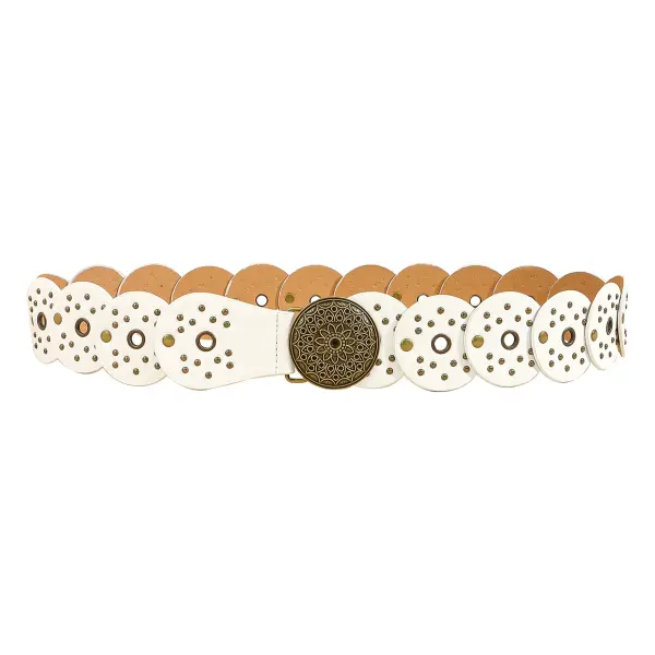 Retro Denim White Pattern Buckle Belt - Trisunshine.com 