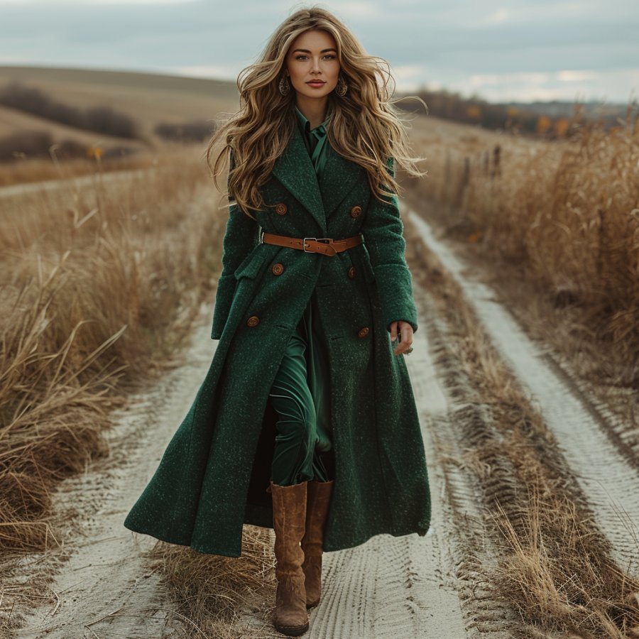

Retro Casual Long Woolen Coat