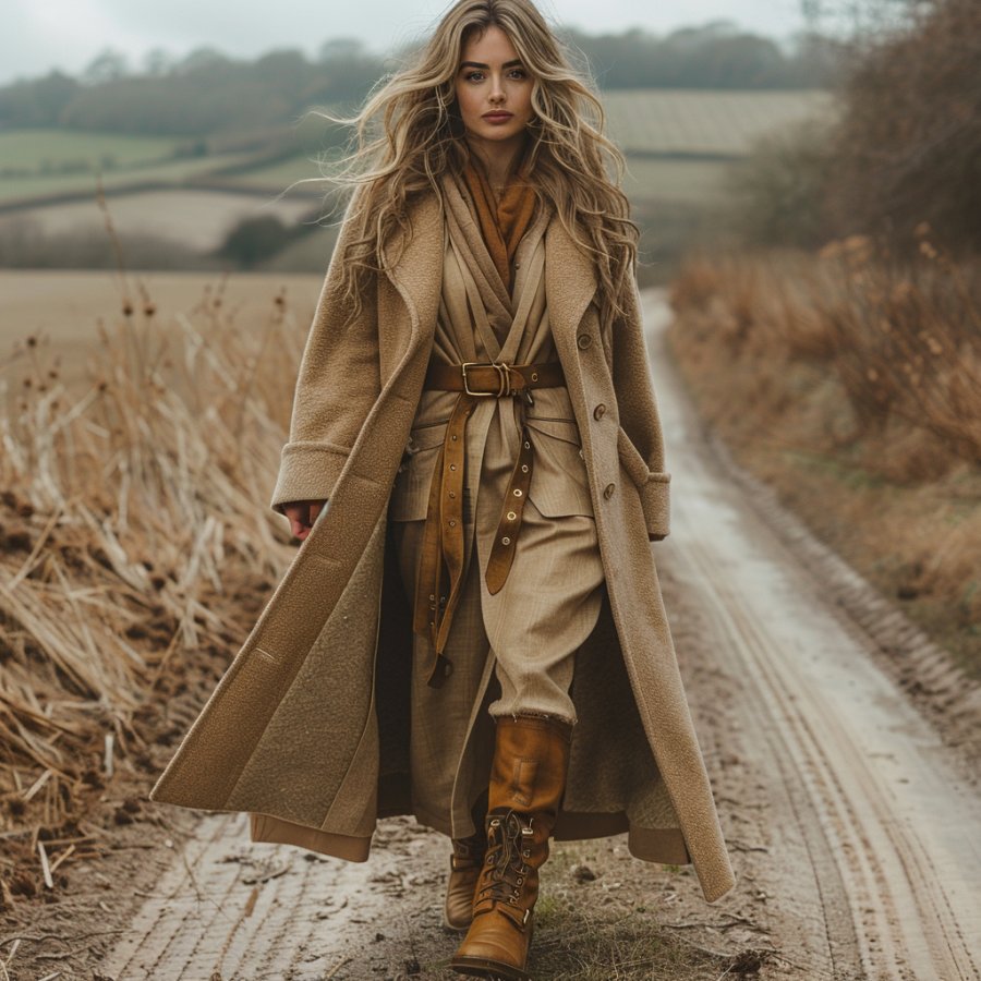 

Retro Casual Long Woolen Coat