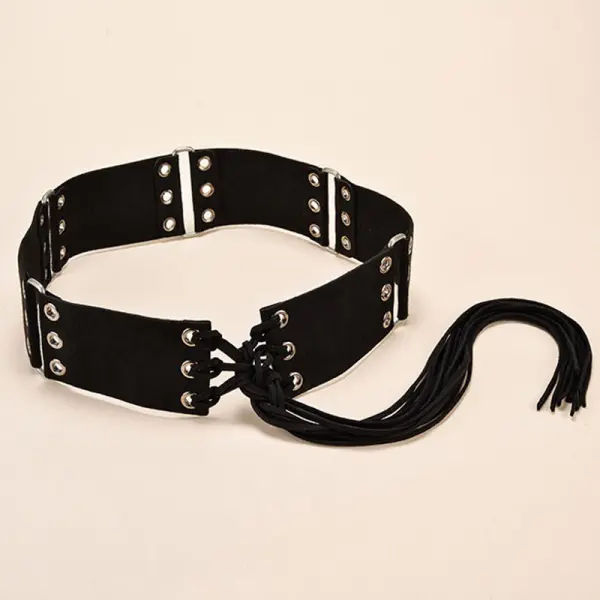 Knotted Belt With Long Tassels - Nicheten.com 