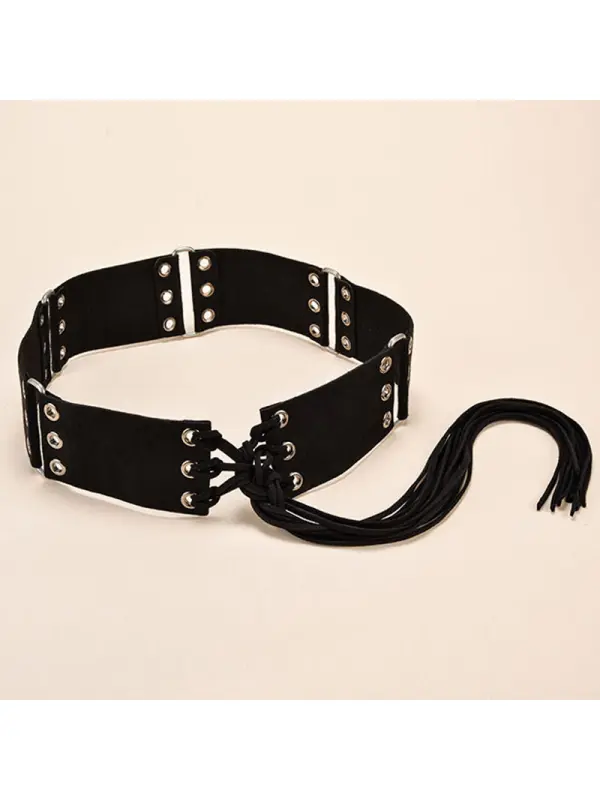 Knotted Belt With Long Tassels - Anrider.com 