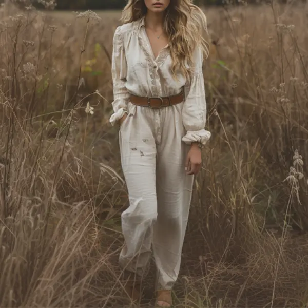 Women's Casual Jumpsuit Bohemian Long Sleeve Jumpsuit - Trisunshine.com 