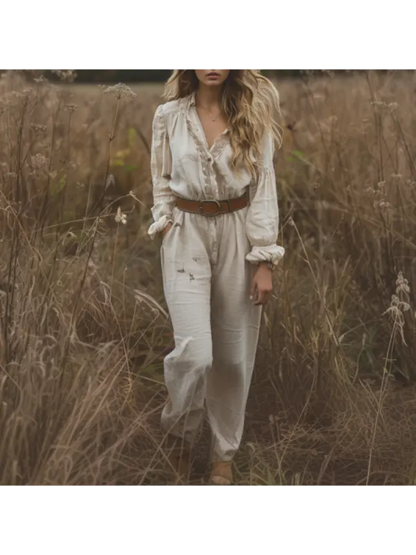 Women's Casual Jumpsuit Bohemian Long Sleeve Jumpsuit - Realyiyishop.com 