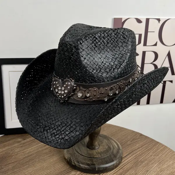 Personalized Western Ethnic Retro Cowboy Straw Hat - Trisunshine.com 
