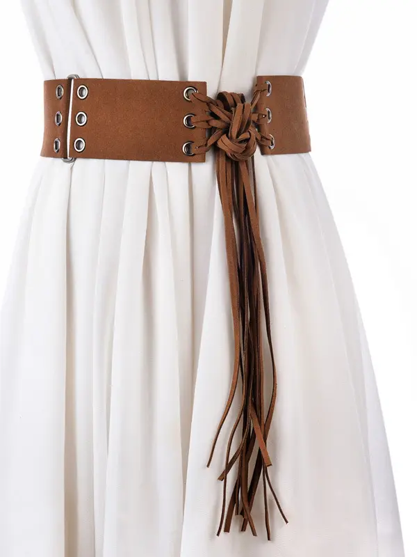 Knotted Belt With Long Tassels - Wantbright.com 