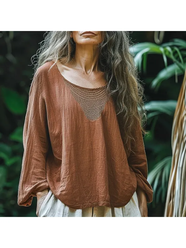 Women's Linen Simple Shirt - Anrider.com 