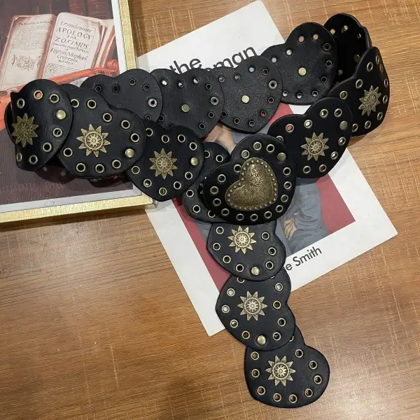 Retro Western Style Tribal Style Metal Stitching Love Belt - Trisunshine.com 