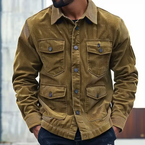 Men's Casual Multi-Pocket Utility Shirt - Menilyshop.com 