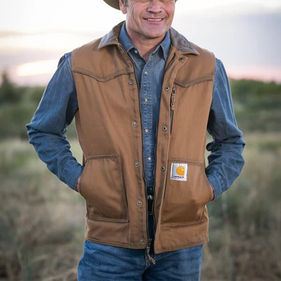 

Men's Vintage Multi-pocket Western Style Outdoor Vest