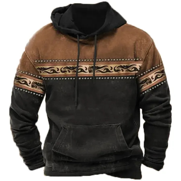 Men's Vintage Western Cowboy Hoodie - Mushope.com 