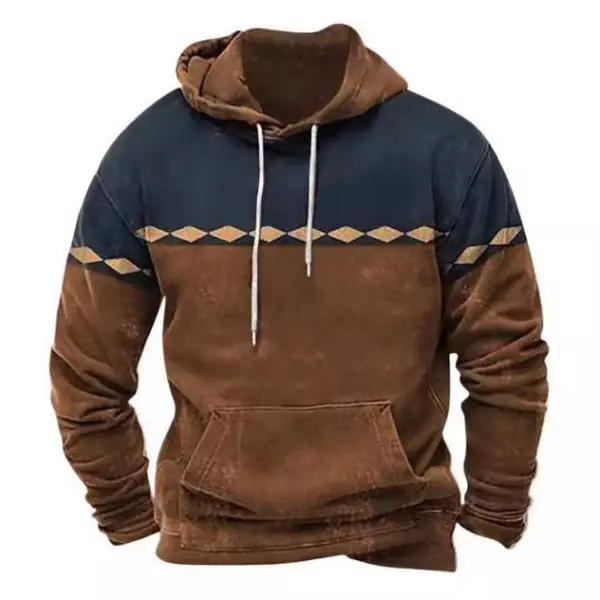 Men's Vintage Western Cowboy Hoodie - Mushope.com 