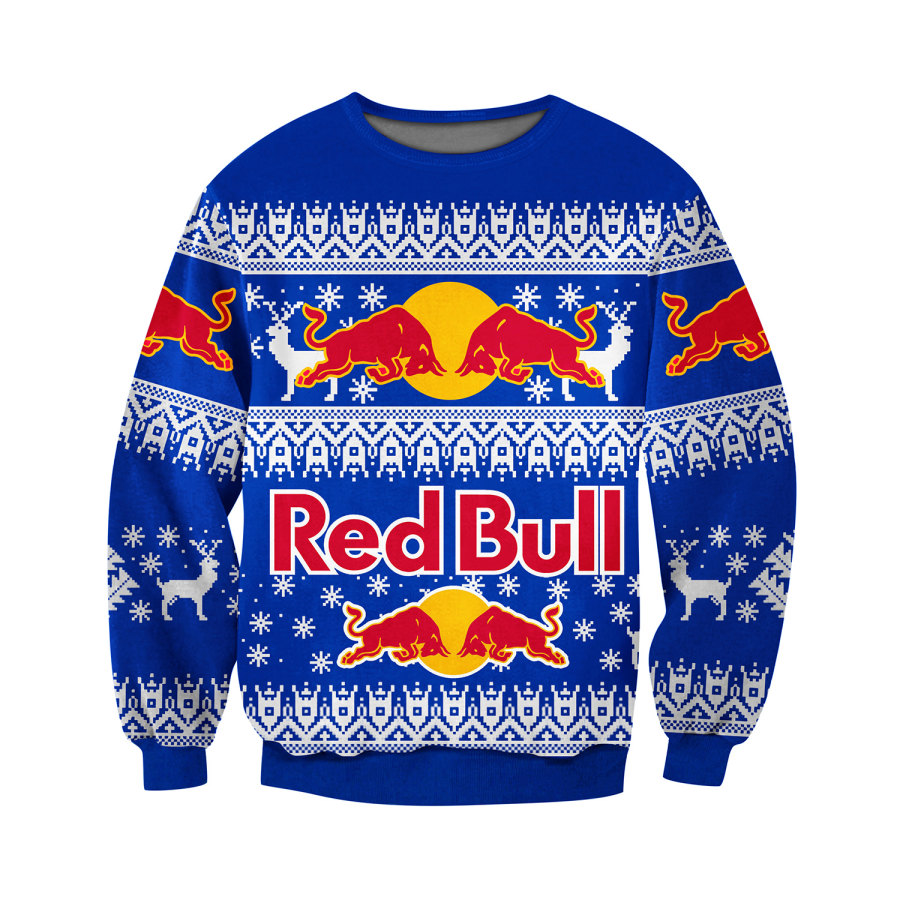 

Unisex Racing Christmas Print Crew Neck Pullover Sweatshirt