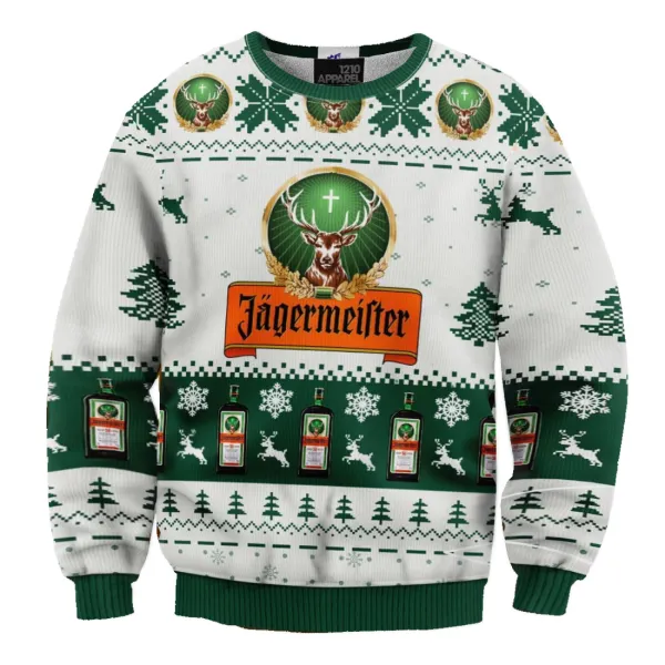 Unisex Wine Print Fun Christmas Sweatshirt - Yesunshine.com 