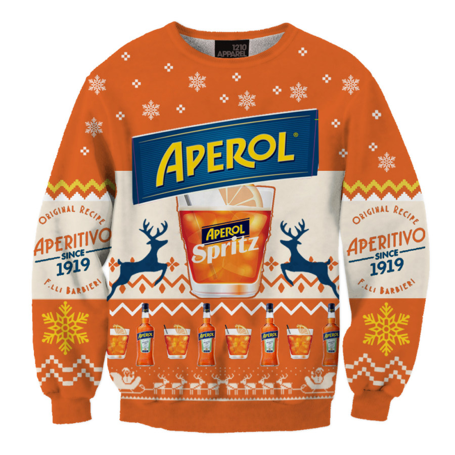 

Unisex Fun 3D Printed Aperol Christmas Sweatshirt