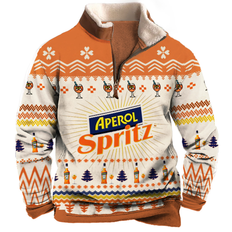 

Unisex 3D Printed Aperol Christmas 1/4 Zip Sweatshirt