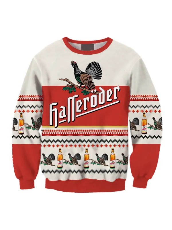 Unisex Hasseröder Pils Drink Printed Christmas Sweatshirt - Aptkoi.com 