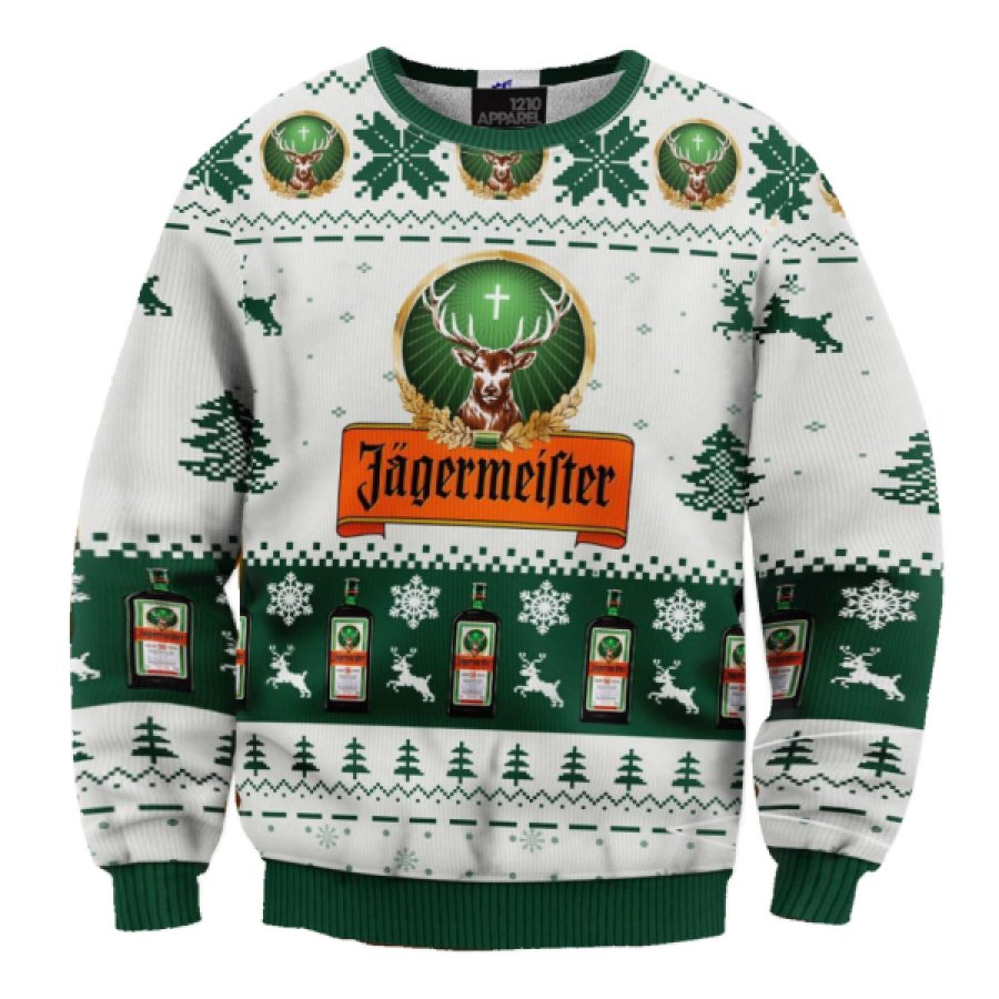 

Unisex Holiday Time Party Jagermeister Ugly Christmas Sweater