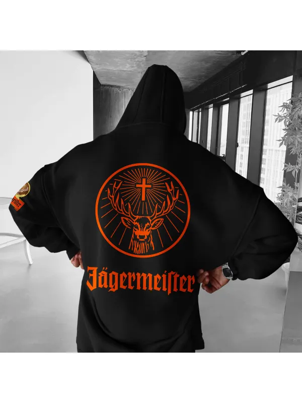 Oversized Whiskey PrintHoodie - Aptkoi.com 
