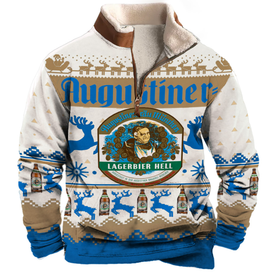 

Unisex Our Beers 1/4 Zip Collar 3D Printed Augustiner Christmas Sweatshirt