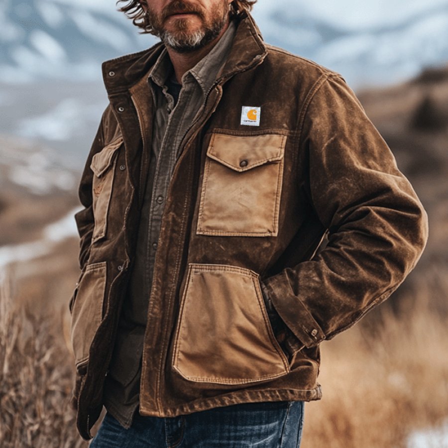 

Men's Carhartt Winter Vintage Outdoor Spliced Pocket Suede Jacket
