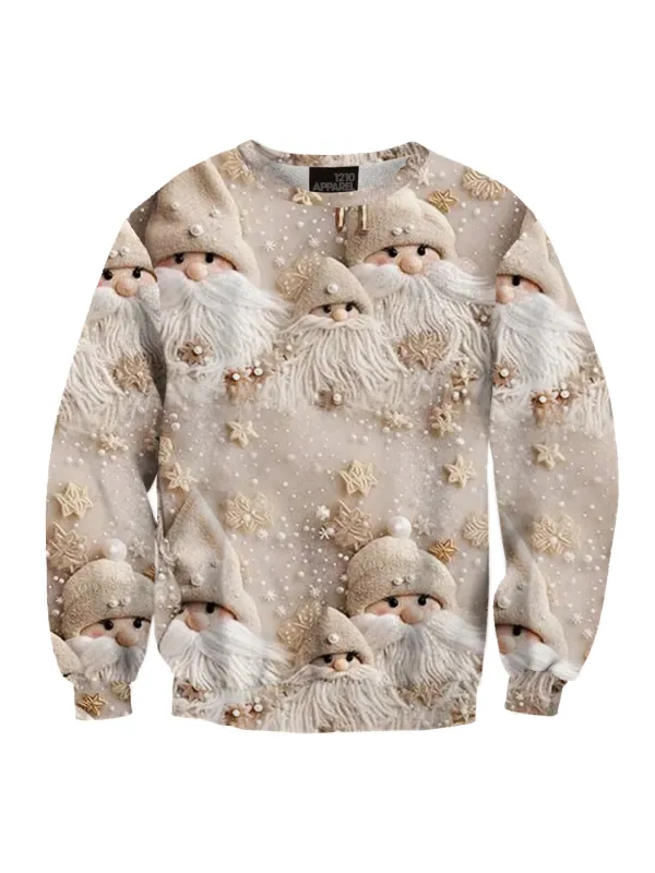 Unisex Santa Claus Printed Ugly Christmas Sweater - Localziv.com 
