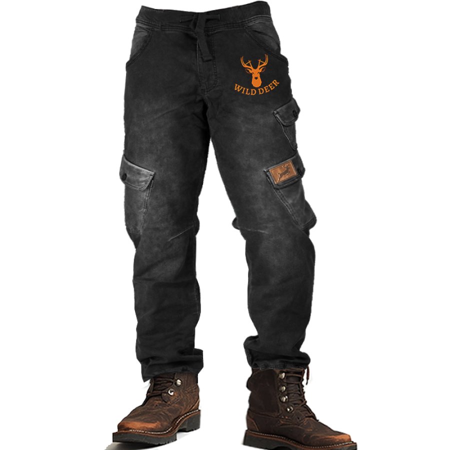 

Men's Vintage Distressed Hunting Pocket Outdoor Cargo Pants