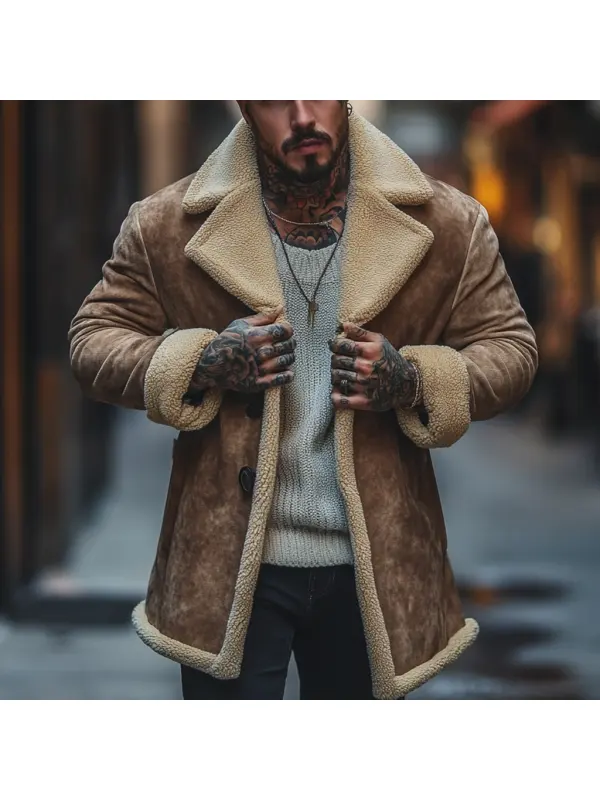 Street Fashion Casual Men's Jacket Mid-length Suede Jacket Jacket - Ootdmw.com 