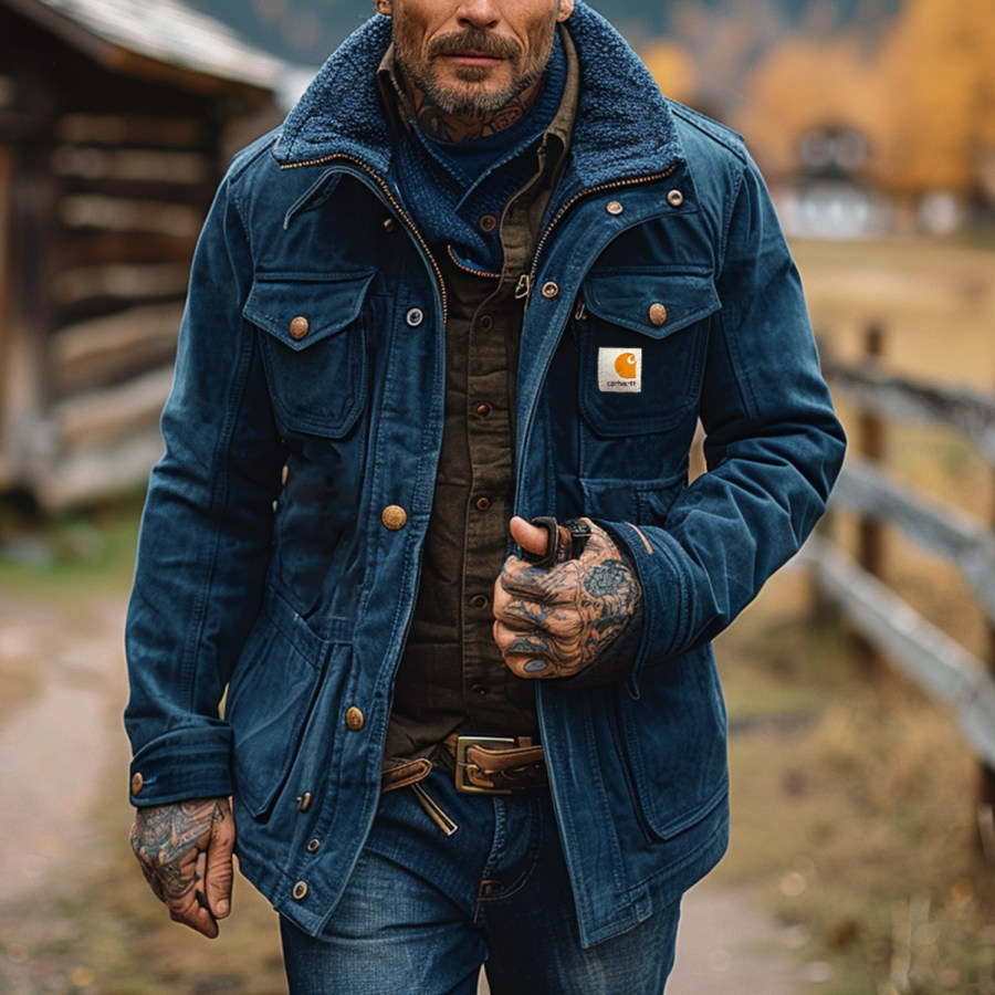 

Men's Retro Multi-Pocket Casual Jacket