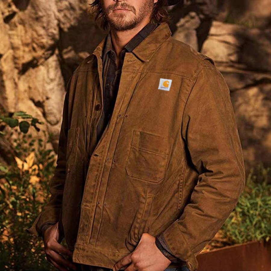 

Men's Carhartt Vintage Yellowstone Multi-Pocket Outdoor Brown Jacket