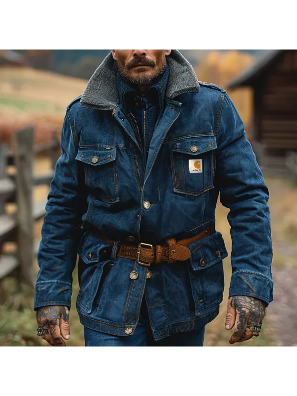 Men's Vintage Multi-pocket Jacket - Aptkoi.com 