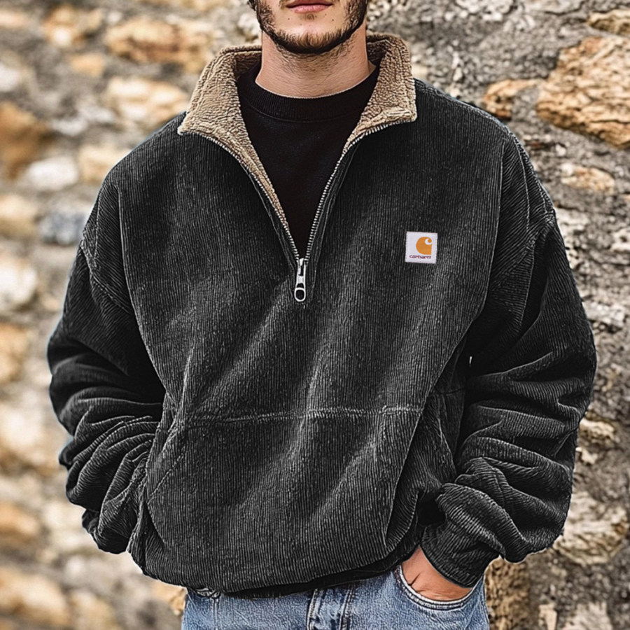 

Unisex Vintage Corduroy Polo Sweatshirt