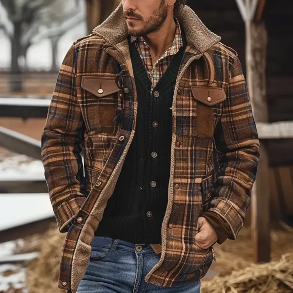 Plaid Casual Retro Jacket - Mushope.com 