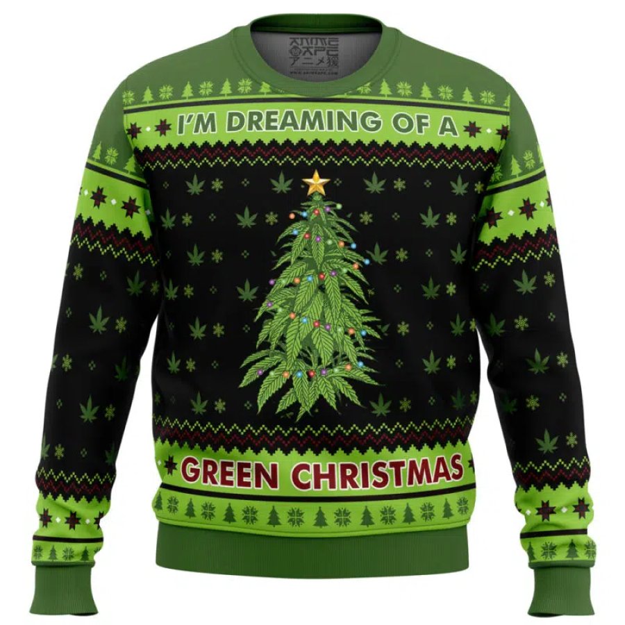 

The Lit Tree Weed Christmas Ugly Sweatshirt