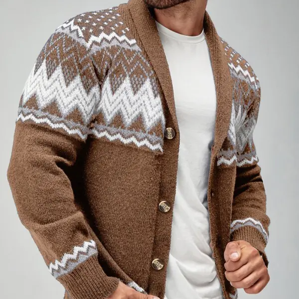 Men's Solid Color Long Sleeve Knitted Cardigan - Mobivivi.com 