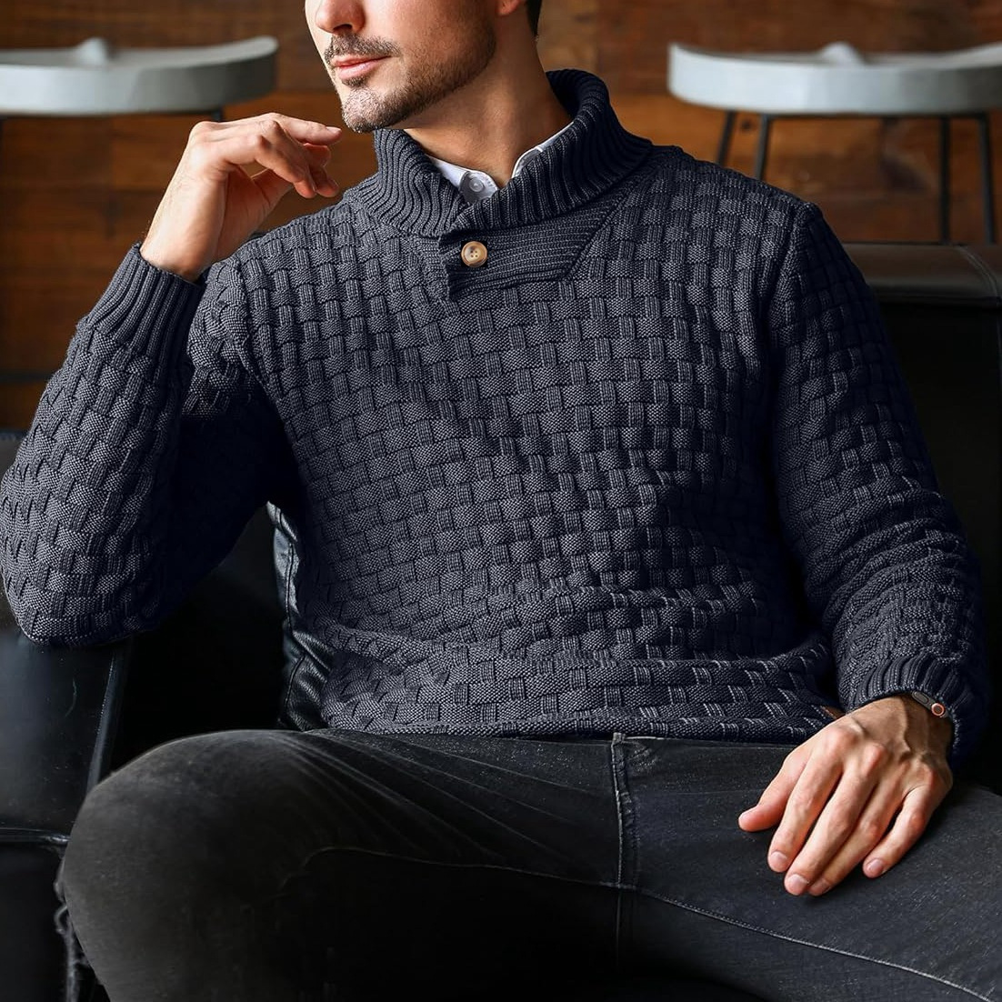 Casual Solid Color Knitted Cardigan