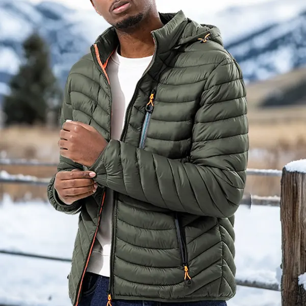 Men's Detachable Hood Lightweight Windproof Resistant Warm Down Coat Puffer Jacket - Trisunshine.com 