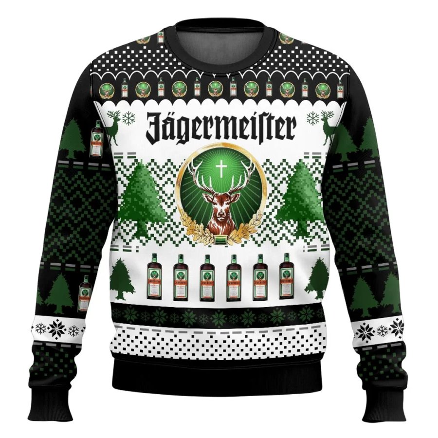 

Unisex Jagermeister Print Crew Neck Ugly Christmas Sweatshirt