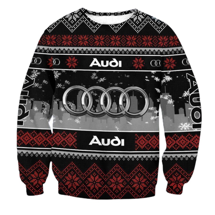 

Unisex Car Print Crew Neck Ugly Christmas Sweatshirt