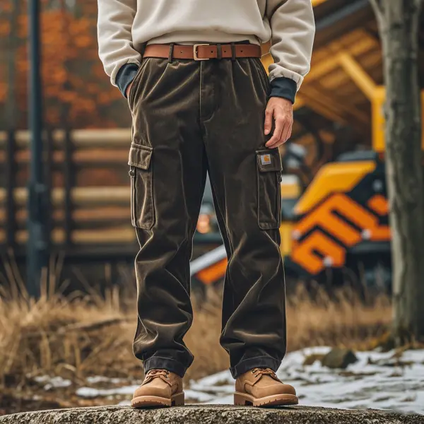 Men's Vintage Outdoor Corduroy Work Pants - Dozenlive.com 