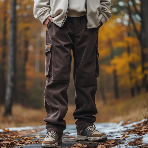 Men's Vintage Outdoor Pocket Work Pants - Dozenlive.com 