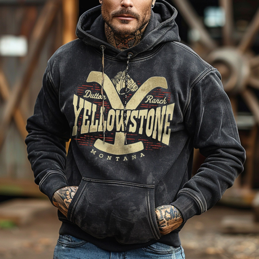 

Casual Retro Outdoor Printed Hoodie