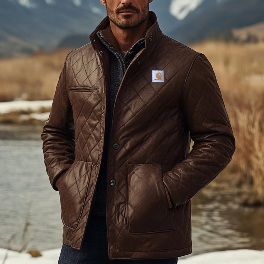 

Men's Vintage Simple Leather Jacket