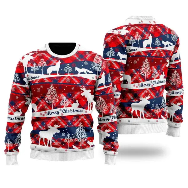 Red Blue Light Up Christmas Ugly Sweater For Men Women - Trisunshine.com 