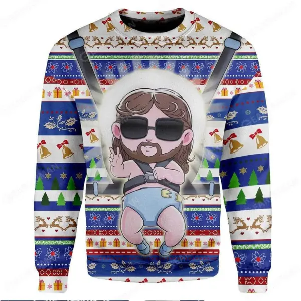 Custom Cosplay Baby Jesus Ugly Sweater Best Gift For Christmas - Wayrates.com 