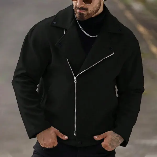 Men's Winter Loose Zip-Front Plush Casual Jacket - Trisunshine.com 