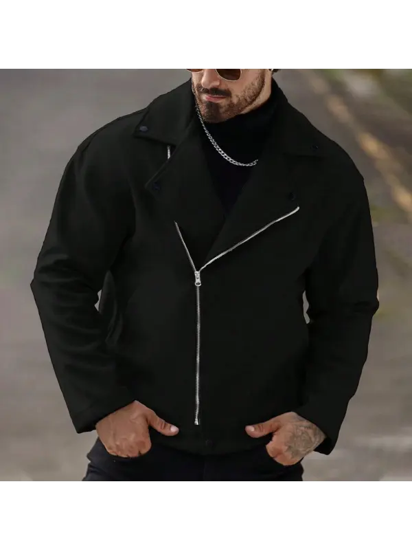 Men's Winter Loose Zip-Front Plush Casual Jacket - Ootdmw.com 